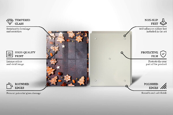 Steklena podloga za rezanje Medenjakov božič