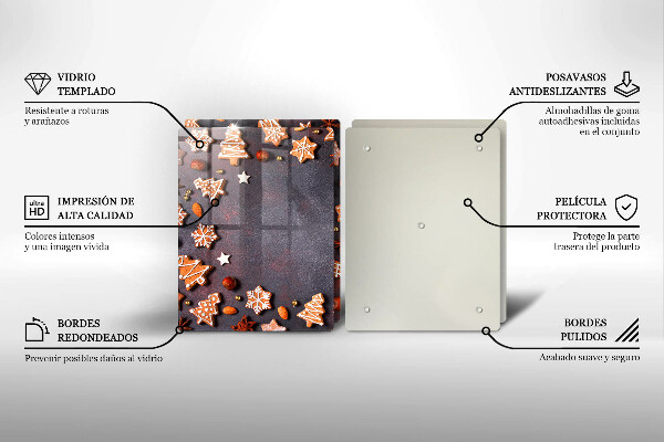 Steklena podloga za rezanje Medenjakov božič