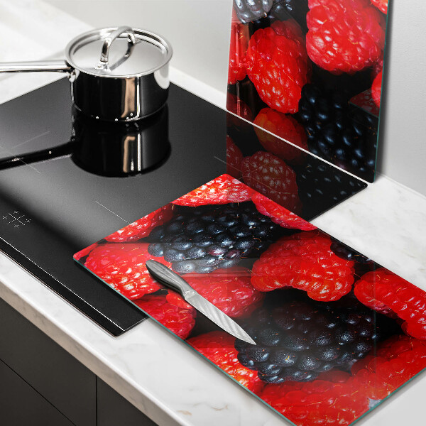 Steklena podloga za rezanje Maline in robide