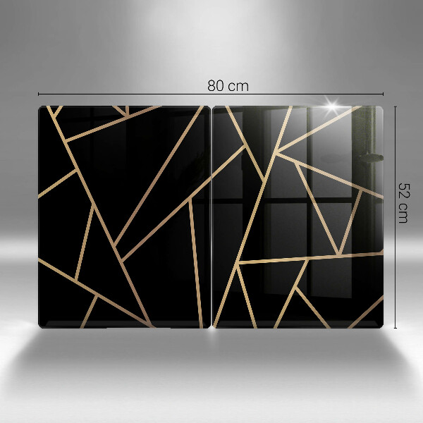 Steklena podloga za rezanje Črna abstrakcija