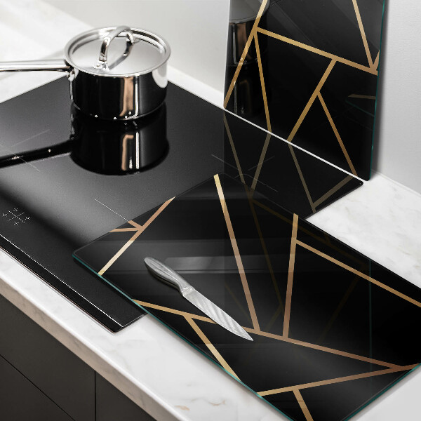 Steklena podloga za rezanje Črna abstrakcija