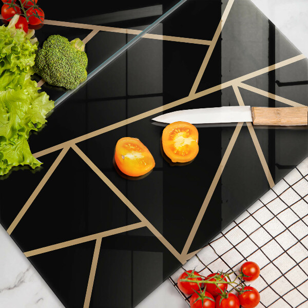 Steklena podloga za rezanje Črna abstrakcija