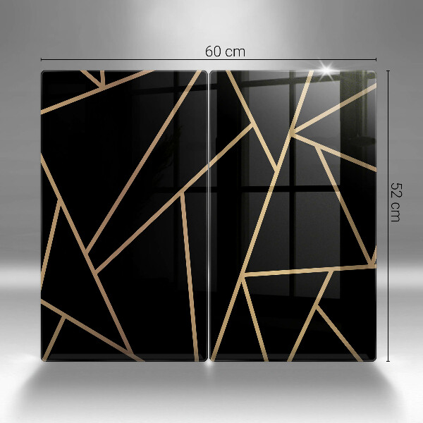 Steklena podloga za rezanje Črna abstrakcija