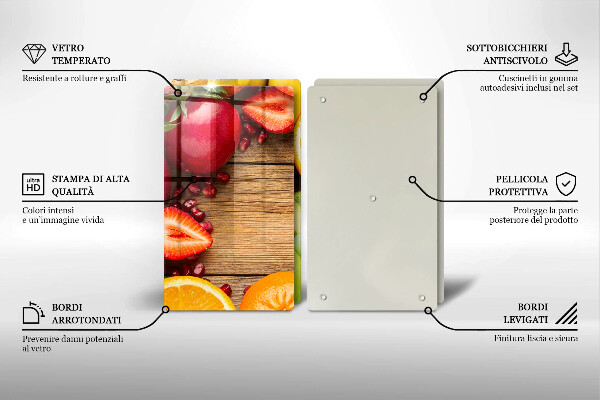 Steklena podloga za rezanje Sveže sadje