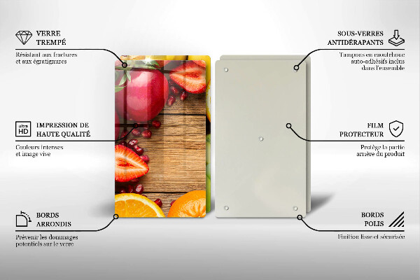 Steklena podloga za rezanje Sveže sadje