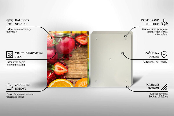 Steklena podloga za rezanje Sveže sadje