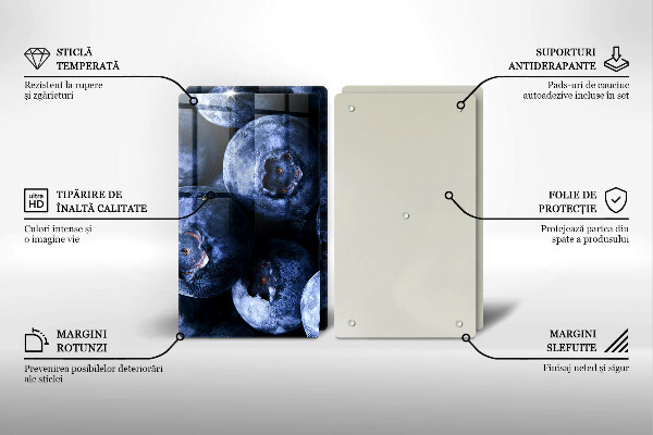 Steklena podloga za rezanje Jagode od blizu