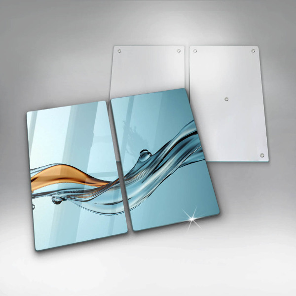 Steklena podloga za rezanje Voda na modrem ozadju