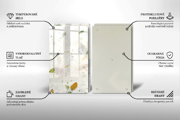 Steklena podloga za rezanje Padajoče listje