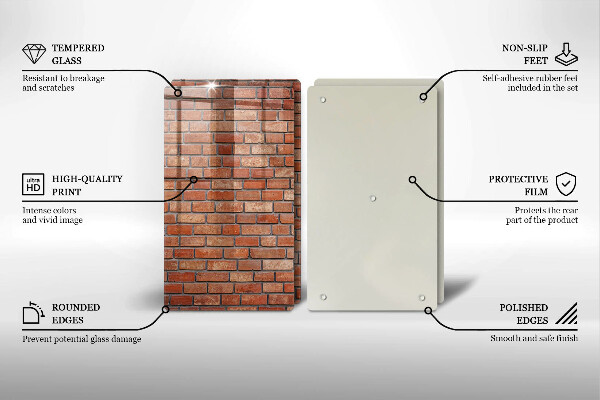 Steklena podloga za rezanje Stena iz opečne stene