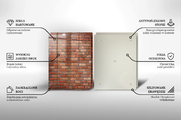 Steklena podloga za rezanje Stena iz opečne stene