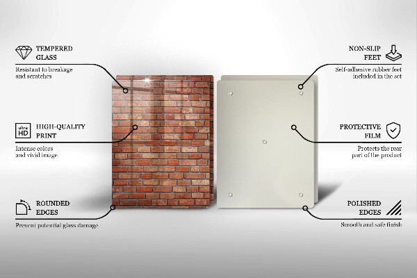 Steklena podloga za rezanje Stena iz opečne stene