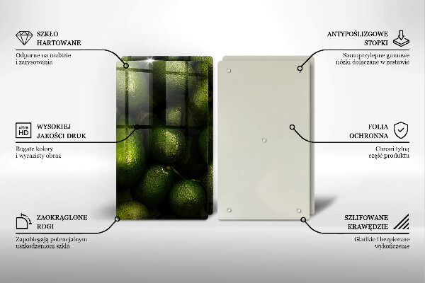 Steklena podloga za rezanje Sadje avokada