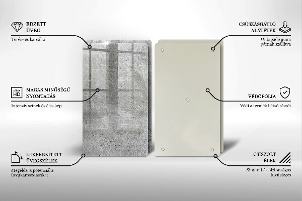Steklena podloga za rezanje Tekstura betona