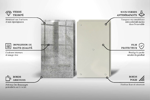 Steklena podloga za rezanje Tekstura betona