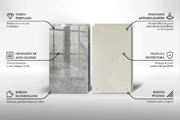 Steklena podloga za rezanje Tekstura betona