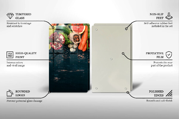 Steklena podloga za rezanje Sadje in zelenjava