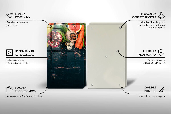 Steklena podloga za rezanje Sadje in zelenjava