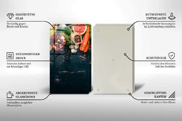 Steklena podloga za rezanje Sadje in zelenjava