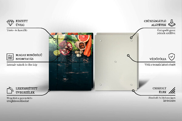 Steklena podloga za rezanje Sadje in zelenjava