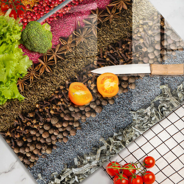 Steklena podloga za rezanje Pisane začimbe