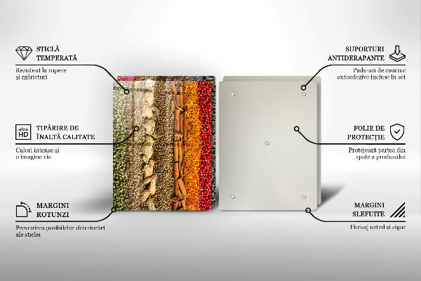 Steklena podloga za rezanje Pisane začimbe