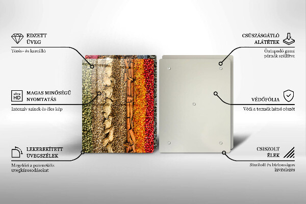 Steklena podloga za rezanje Pisane začimbe