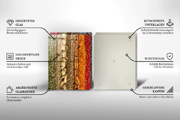 Steklena podloga za rezanje Pisane začimbe