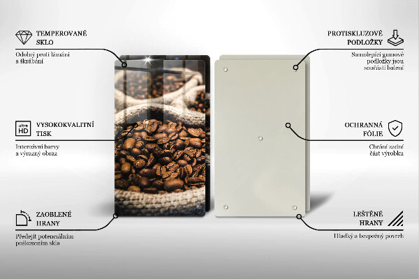 Steklena podloga za rezanje Vrečke kavnih zrn