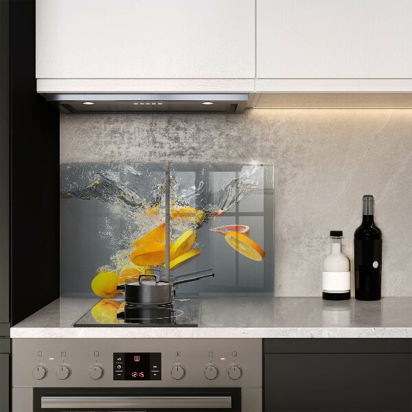 Steklena podloga za rezanje Limone v vodi