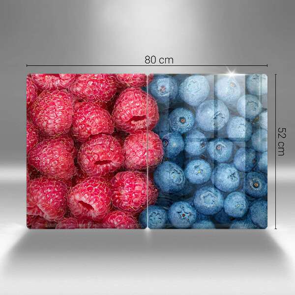 Steklena podloga za rezanje Plodovi malin in borovnic