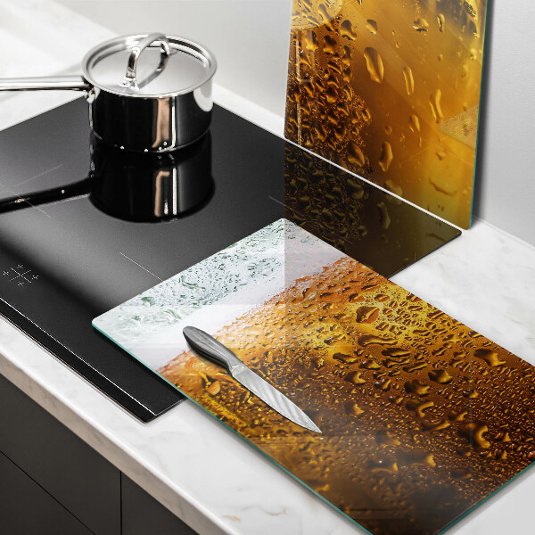 Steklena podloga za rezanje Moker kozarec piva