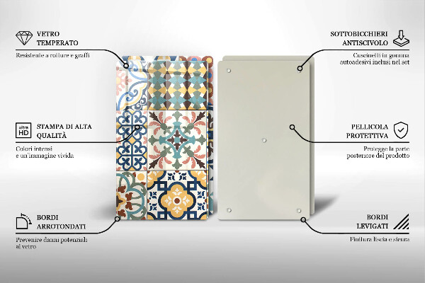 Steklena podloga za rezanje Dekorativne ploščice