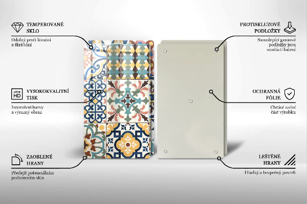 Steklena podloga za rezanje Dekorativne ploščice