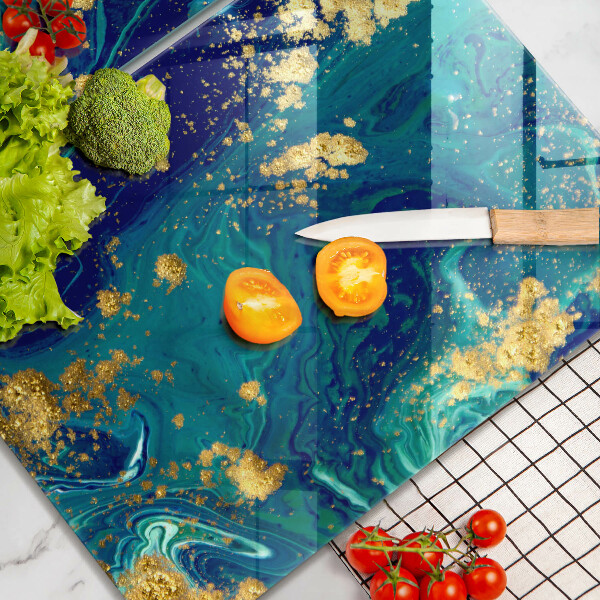 Steklena podloga za rezanje Abstrakcija z zlatom