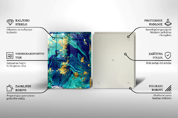 Steklena podloga za rezanje Abstrakcija z zlatom
