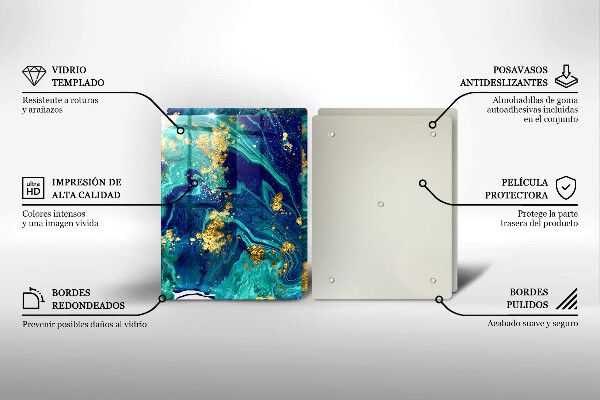 Steklena podloga za rezanje Abstrakcija z zlatom