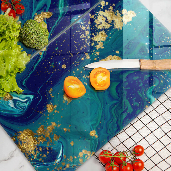 Steklena podloga za rezanje Abstrakcija z zlatom