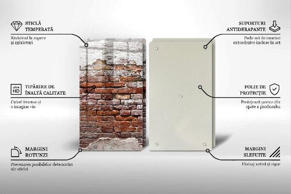 Steklena podloga za rezanje Stara opečna in betonska stena