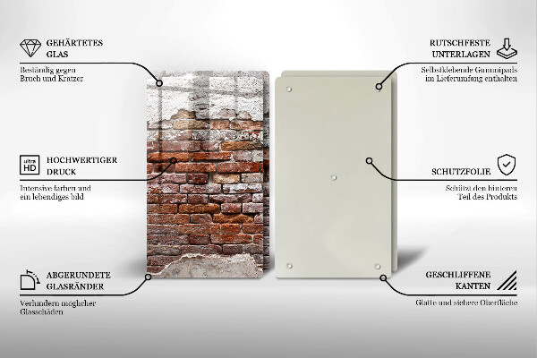 Steklena podloga za rezanje Stara opečna in betonska stena