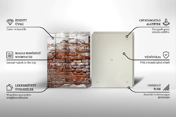 Steklena podloga za rezanje Stara opečna in betonska stena