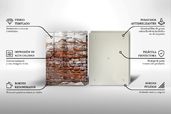 Steklena podloga za rezanje Stara opečna in betonska stena