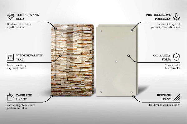 Steklena podloga za rezanje Tekstura okrasnih kamnov