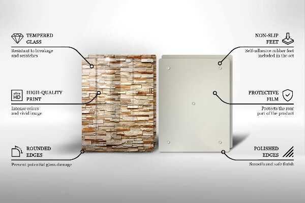 Steklena podloga za rezanje Tekstura okrasnih kamnov
