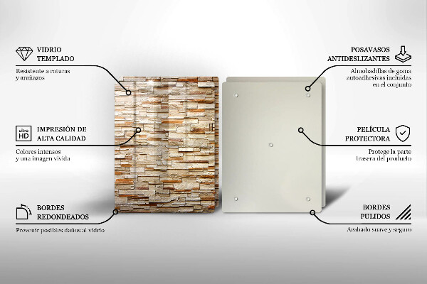 Steklena podloga za rezanje Tekstura okrasnih kamnov