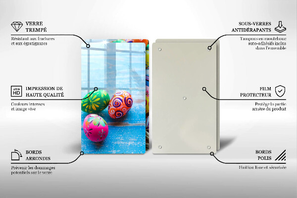 Steklena podloga za rezanje Velikonočna jajca Velikonočna jajca