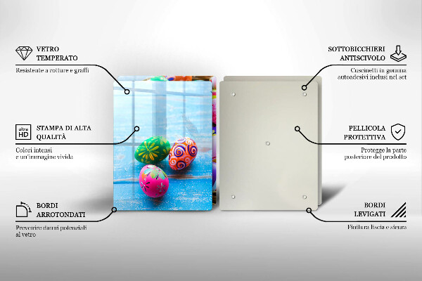 Steklena podloga za rezanje Velikonočna jajca Velikonočna jajca