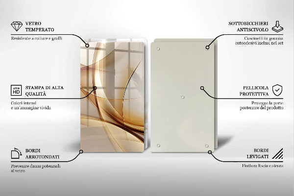 Steklena podloga za rezanje Abstraktne oblike