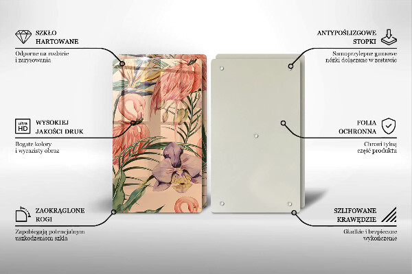 Steklena podloga za rezanje Ilustracija flamingov