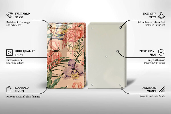 Steklena podloga za rezanje Ilustracija flamingov